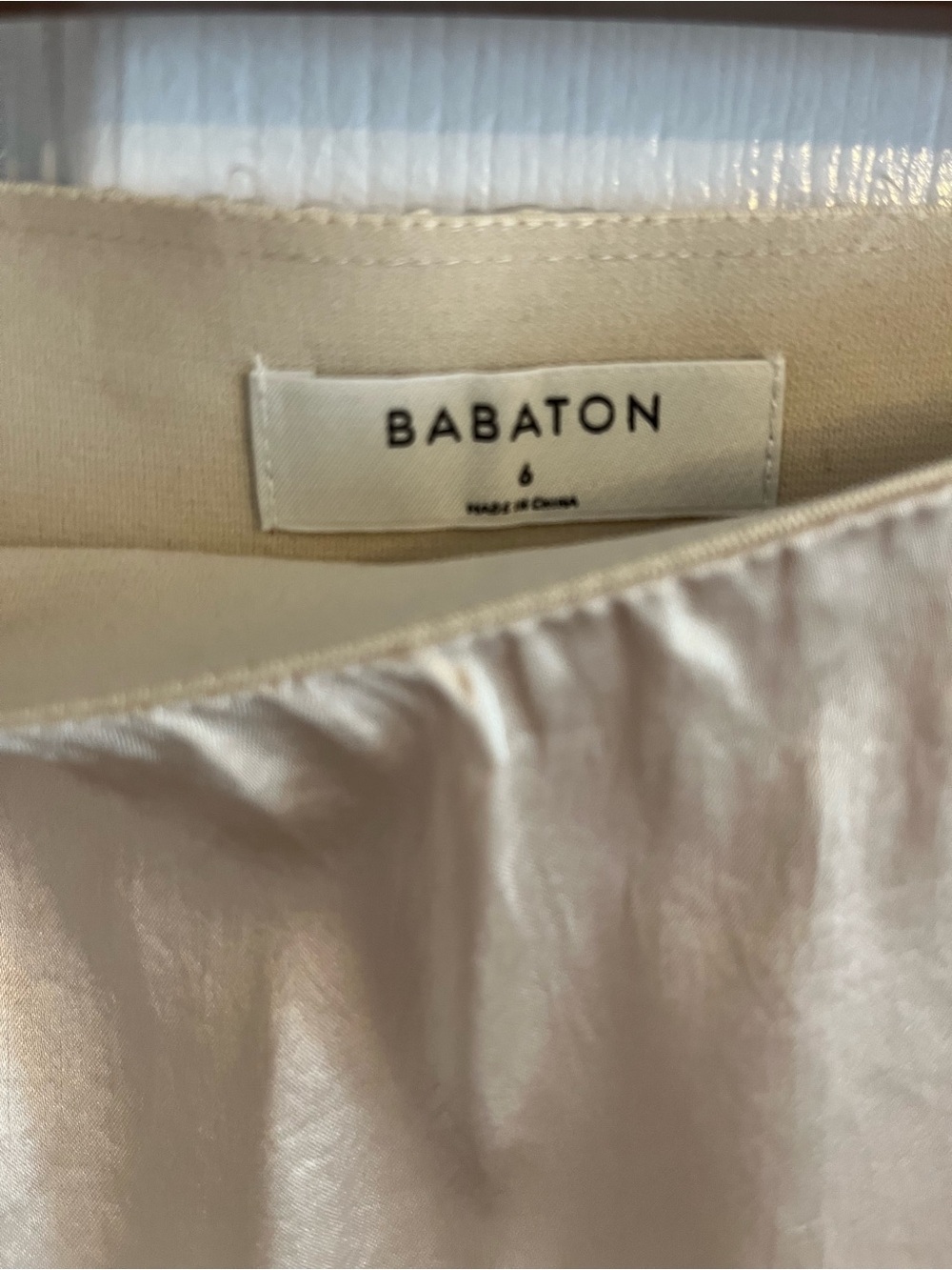 Babaton Satin Maxi Skirt in Light Cream with Side Slit - Picture 5 of 8